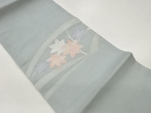 絽紅葉模様織出し名古屋帯